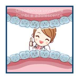 Bambina felice con apparecchio ortodontico, sorriso sano e denti allineati.